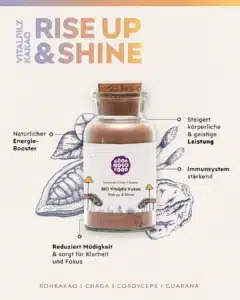 Vitalpilz Kakao Rise Up & Shine Infografik