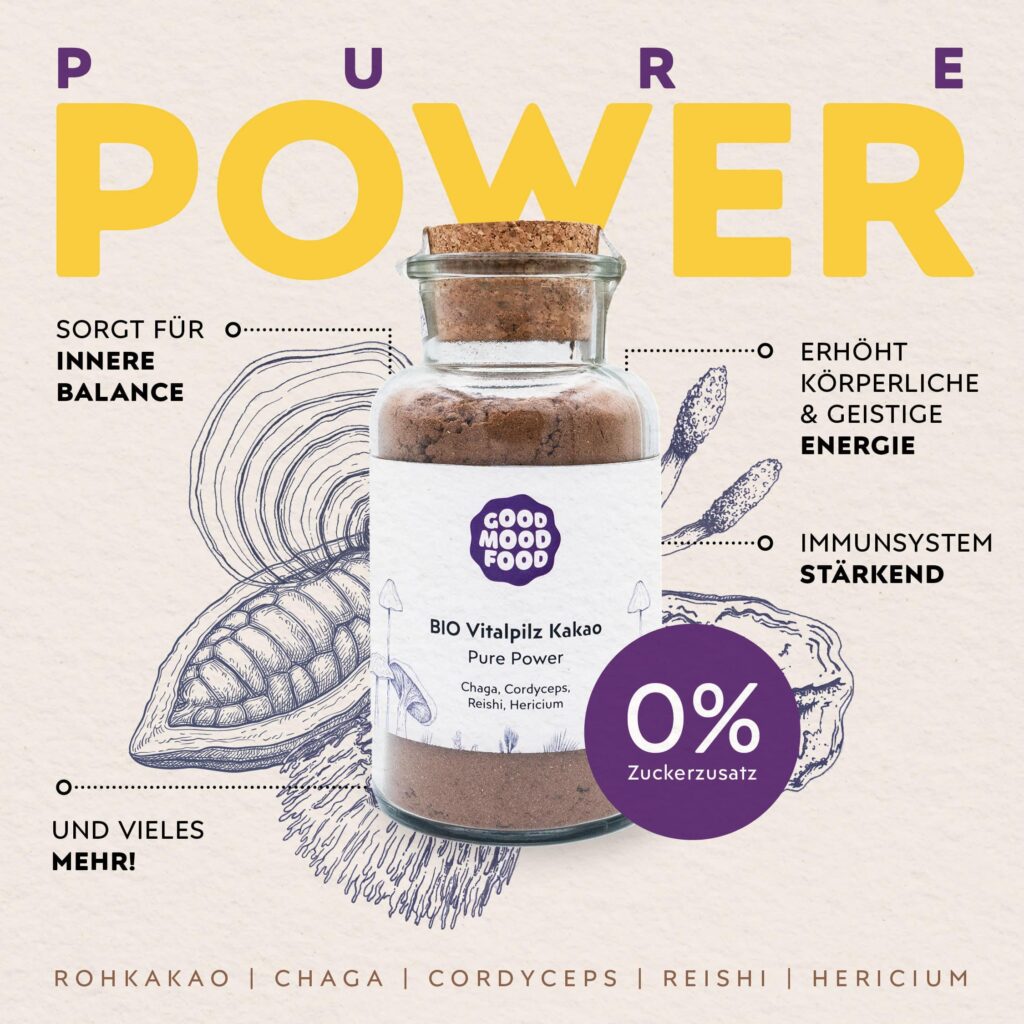 BIO Vitalpilz Kakao Pure Power Infografik