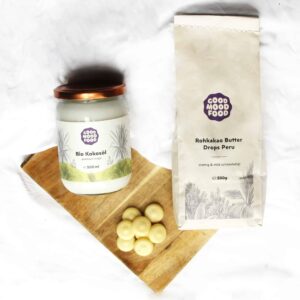 Beauty Set Bio Kokosöl und Rohkakao Butter Drops als Kosmetik