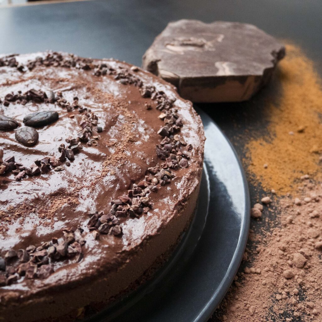 Veganer Kakao Käsekuchen